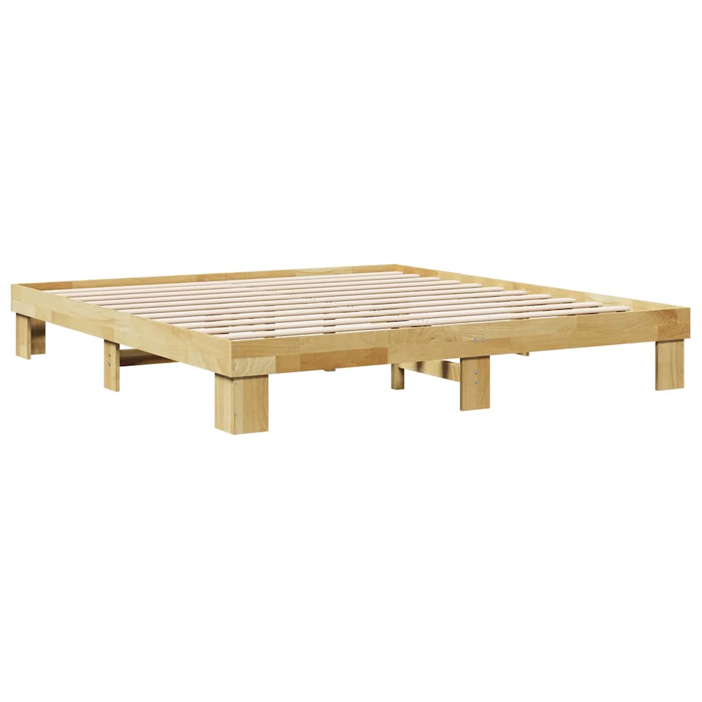 Bettgestell ohne Matratze 180x200 cm Massivholz Eiche
