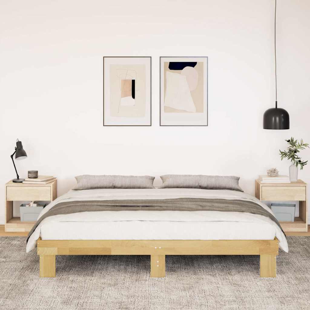 Bettgestell ohne Matratze 180x200 cm Massivholz Eiche