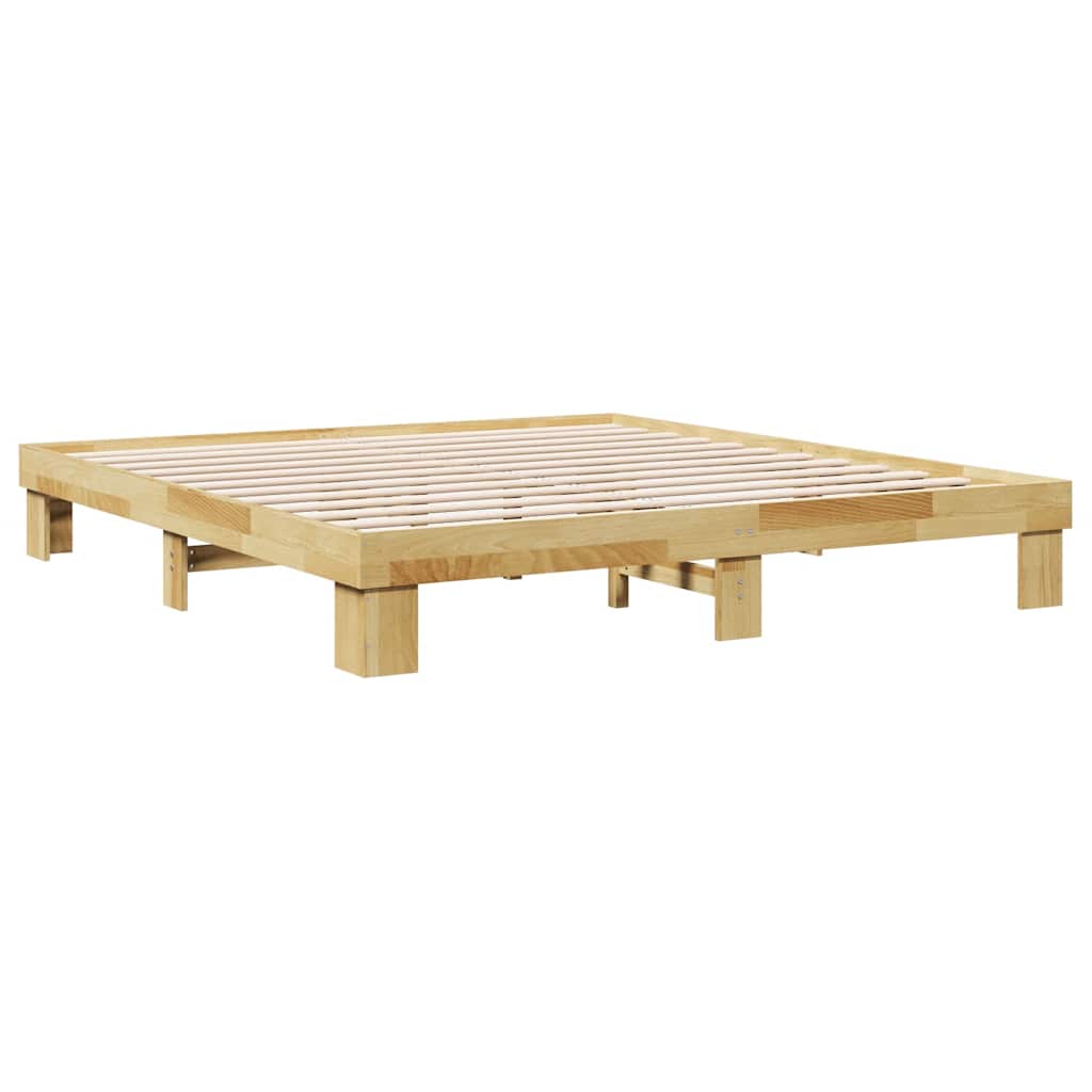 Bettgestell ohne Matratze 180x200 cm Massivholz Eiche