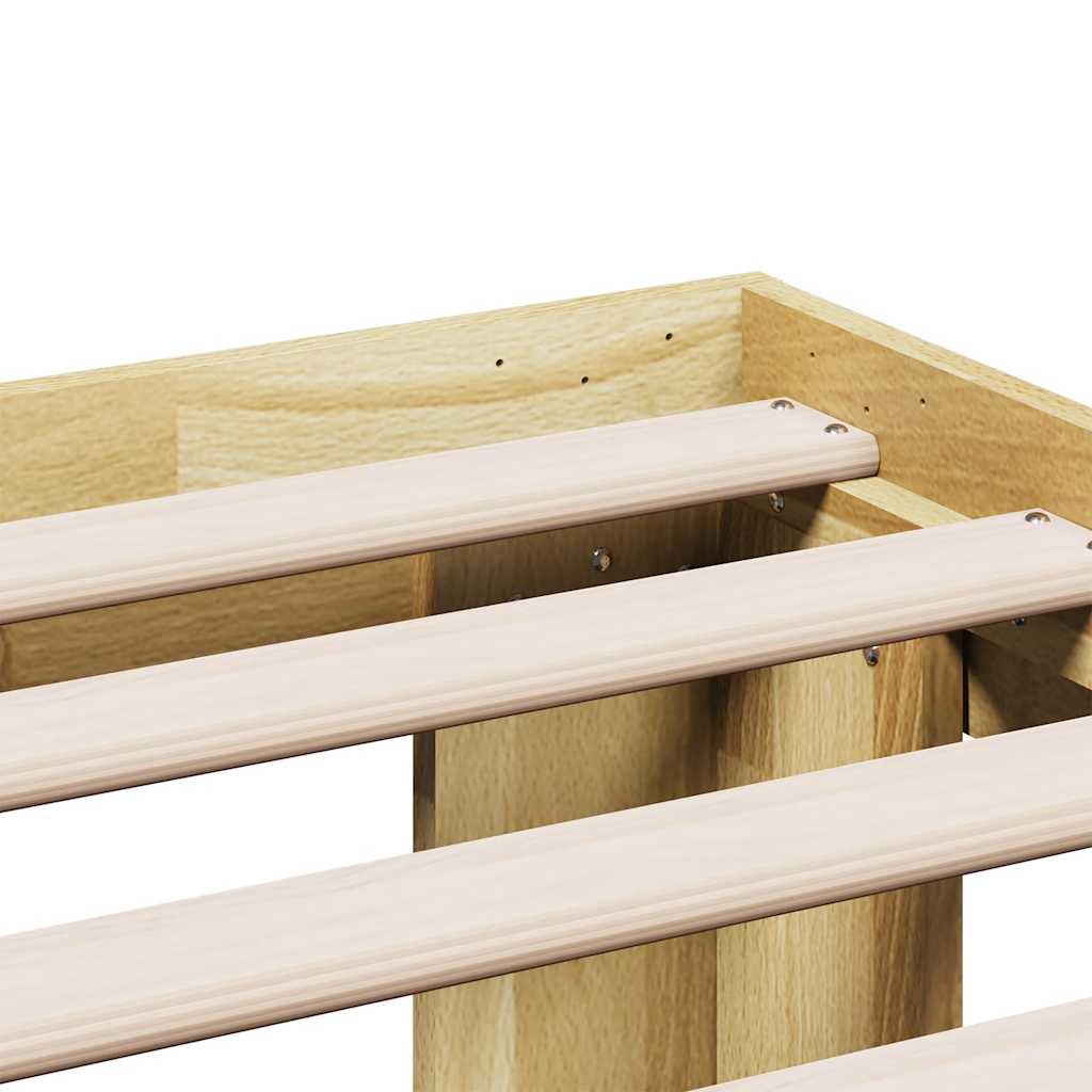 Bettgestell ohne Matratze 180x200 cm Massivholz Eiche