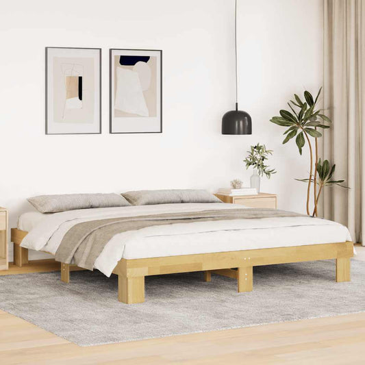 Bettgestell ohne Matratze 180x200 cm Massivholz Eiche