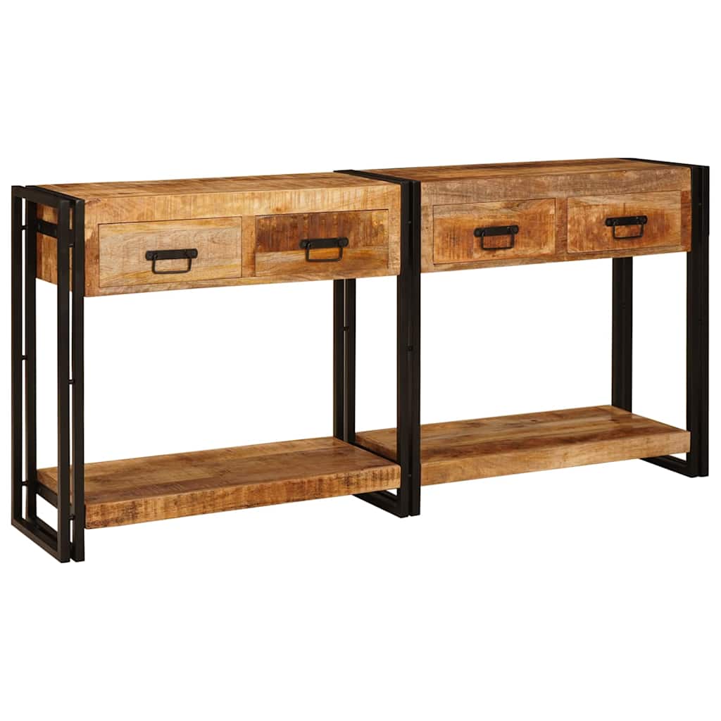 Konsolen-Tische mit Schubladen 2 pcs Braun Massives Mangoholz