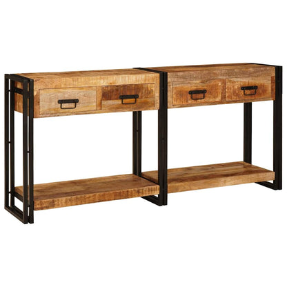 Konsolen-Tische mit Schubladen 2 pcs Braun Massives Mangoholz