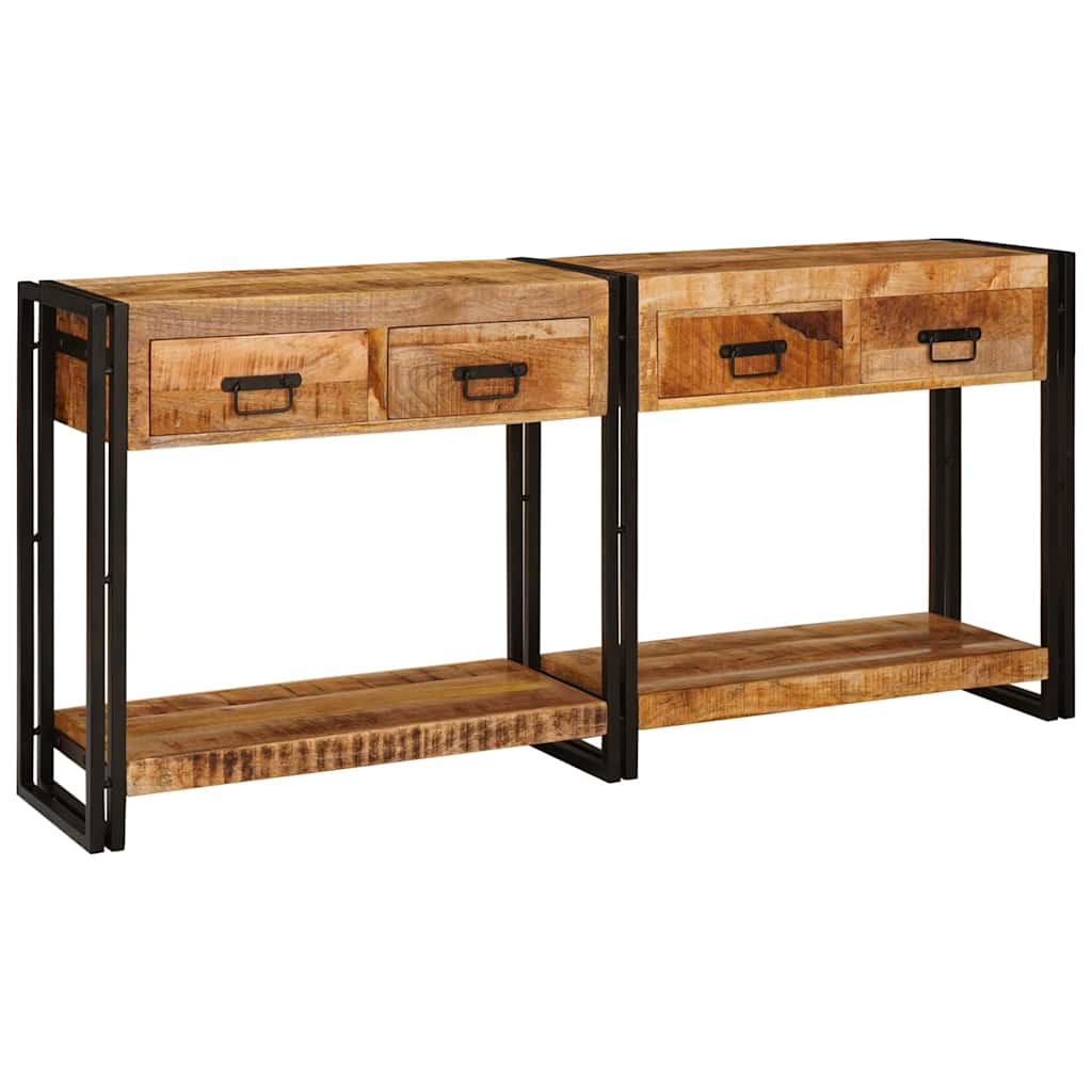 Konsolen-Tische mit Schubladen 2 pcs Braun Massives Mangoholz