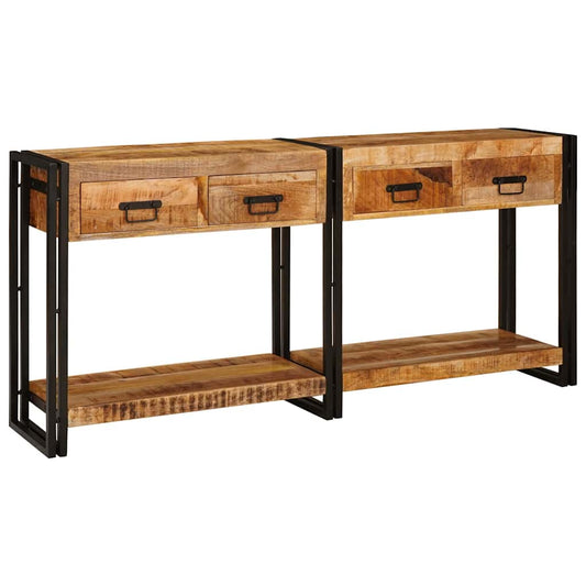 Konsolen-Tische mit Schubladen 2 pcs Braun Massives Mangoholz