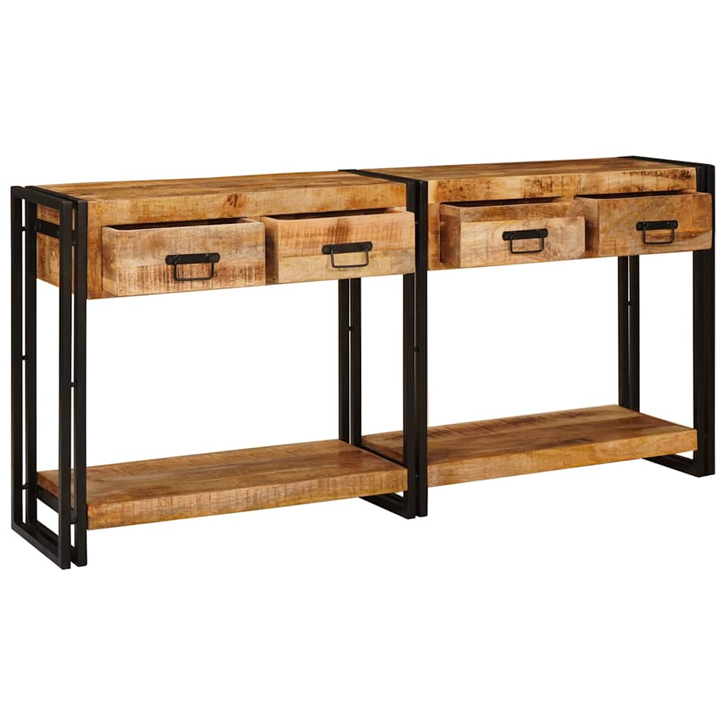 Konsolen-Tische mit Schubladen 2 pcs Braun Massives Mangoholz