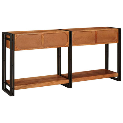 Konsolen-Tische mit Regal 2 pcs Braun Massives Akazienholz