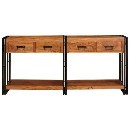 Konsolen-Tische mit Regal 2 pcs Braun Massives Akazienholz