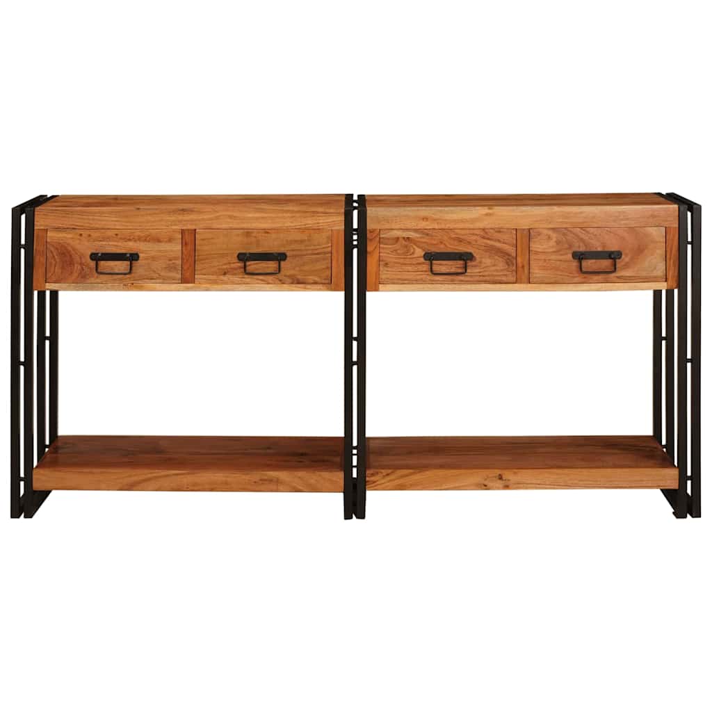Konsolen-Tische mit Regal 2 pcs Braun Massives Akazienholz