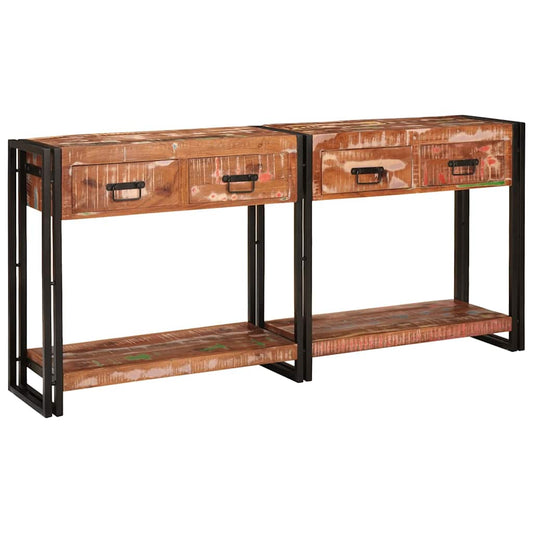 Konsolentisch-Set mit Schubladen mit Regal 2 pcs Mehrfarbig