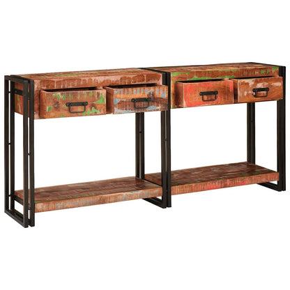Konsolentisch-Set mit Schubladen mit Regal 2 pcs Mehrfarbig