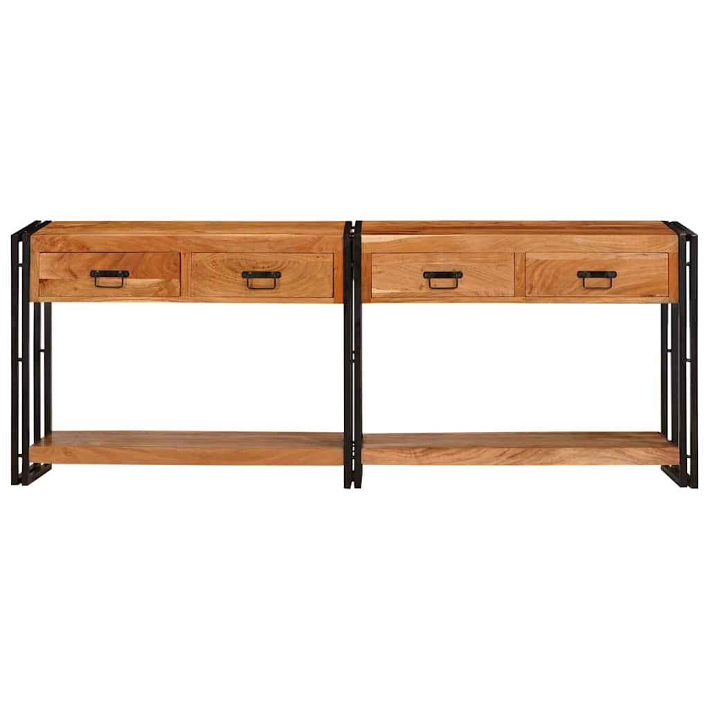 Konsolen-Tische 2 pcs Braun 200 x 33 x 75 cm Massivholz Akazie