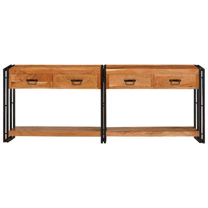 Konsolen-Tische 2 pcs Braun 200 x 33 x 75 cm Massivholz Akazie