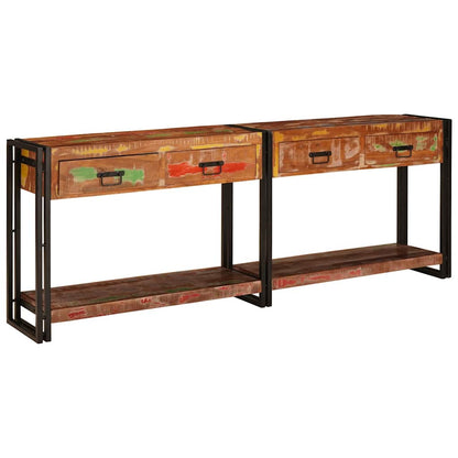 Konsolen-Tische mit Regal 2 pcs Mehrfarbig Massivholz Altholz