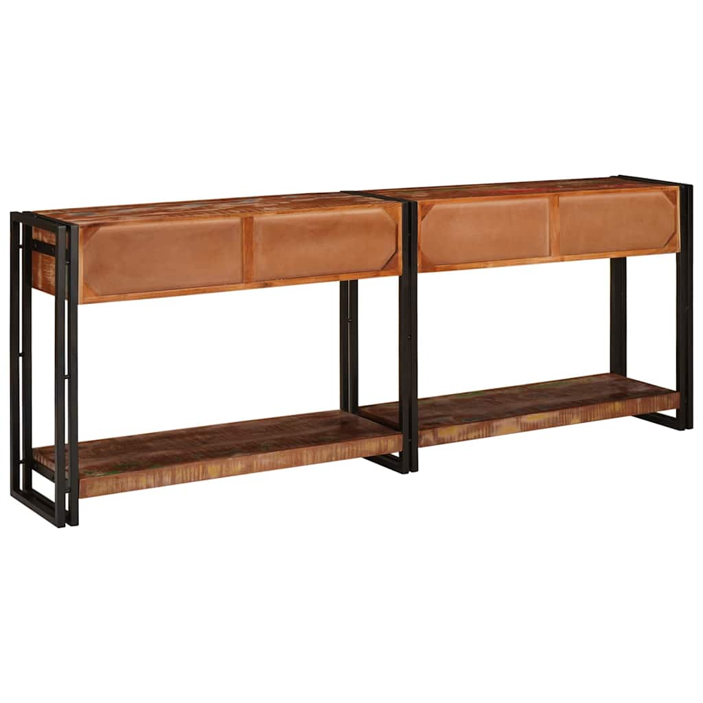 Konsolen-Tische mit Regal 2 pcs Mehrfarbig Massivholz Altholz