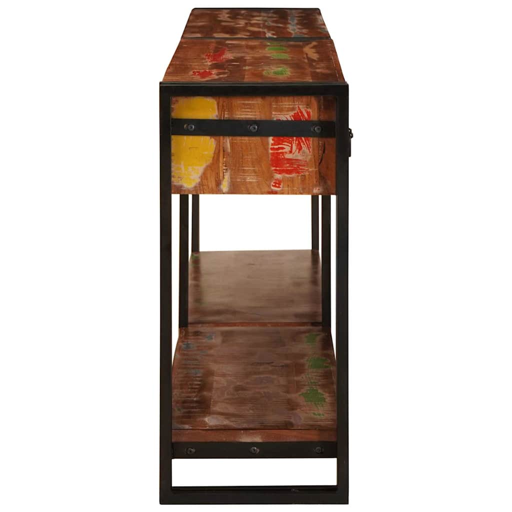 Konsolen-Tische mit Regal 2 pcs Mehrfarbig Massivholz Altholz