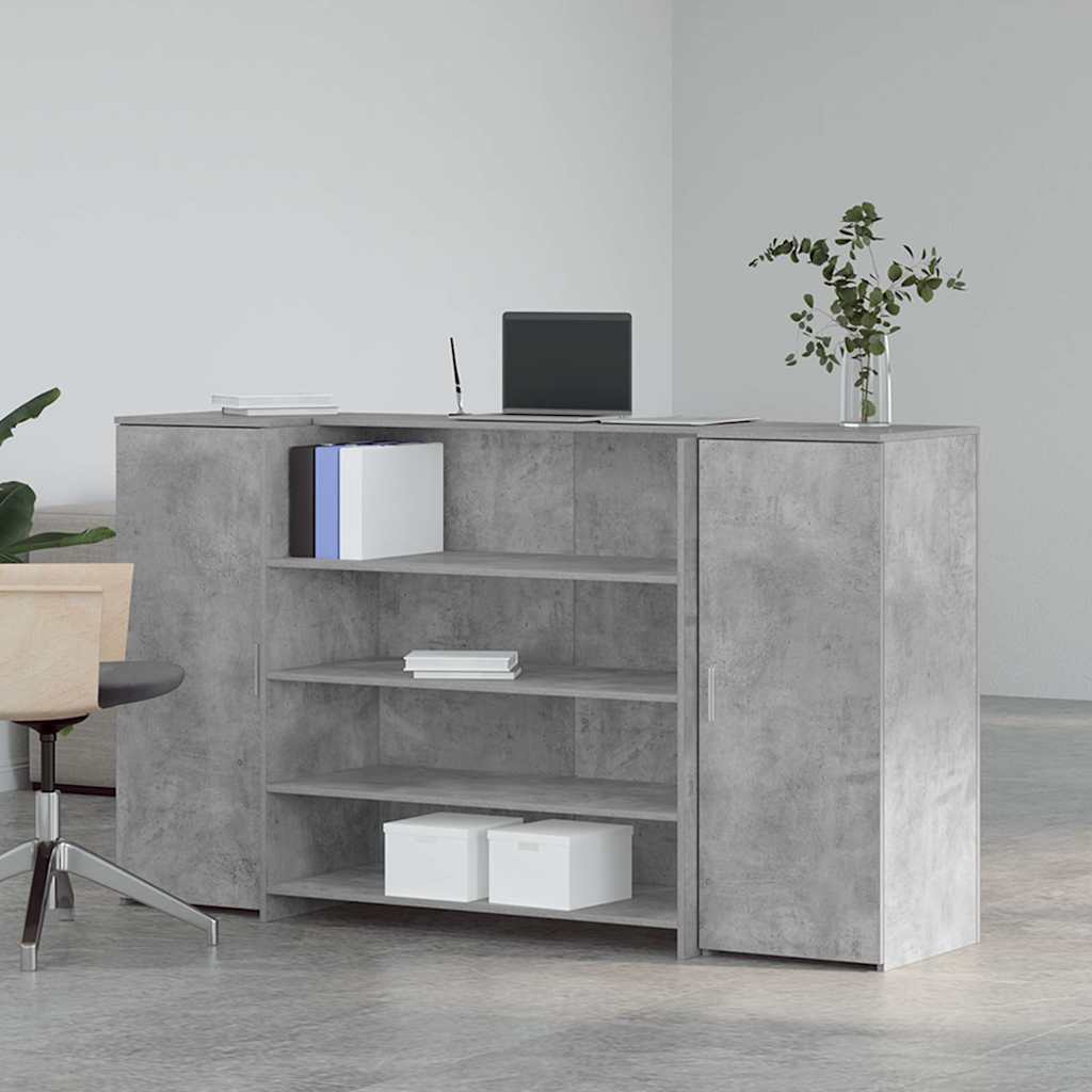 Empfangstheke Betongrau 180x50x103,5 cm Holzwerkstoff