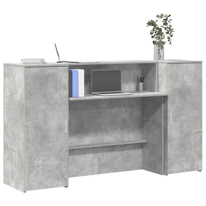 Empfangstheke Betongrau 180x50x103,5 cm Holzwerkstoff