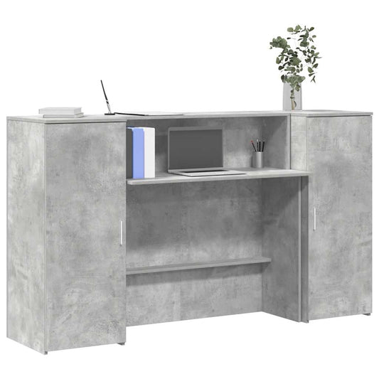 Empfangstheke Betongrau 180x50x103,5 cm Holzwerkstoff