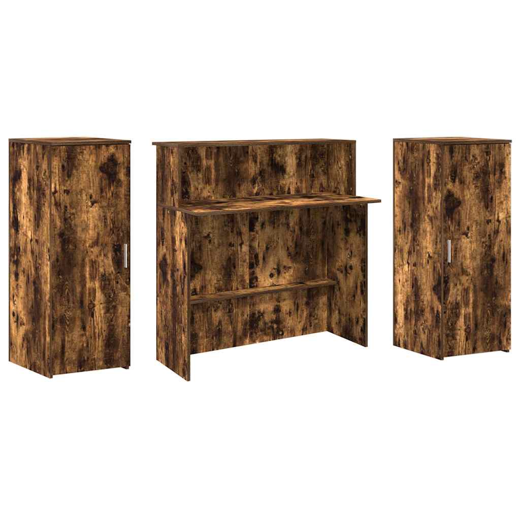 Empfangstheke Räuchereiche 180x50x103,5 cm Holzwerkstoff