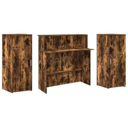 Empfangstheke Räuchereiche 180x50x103,5 cm Holzwerkstoff