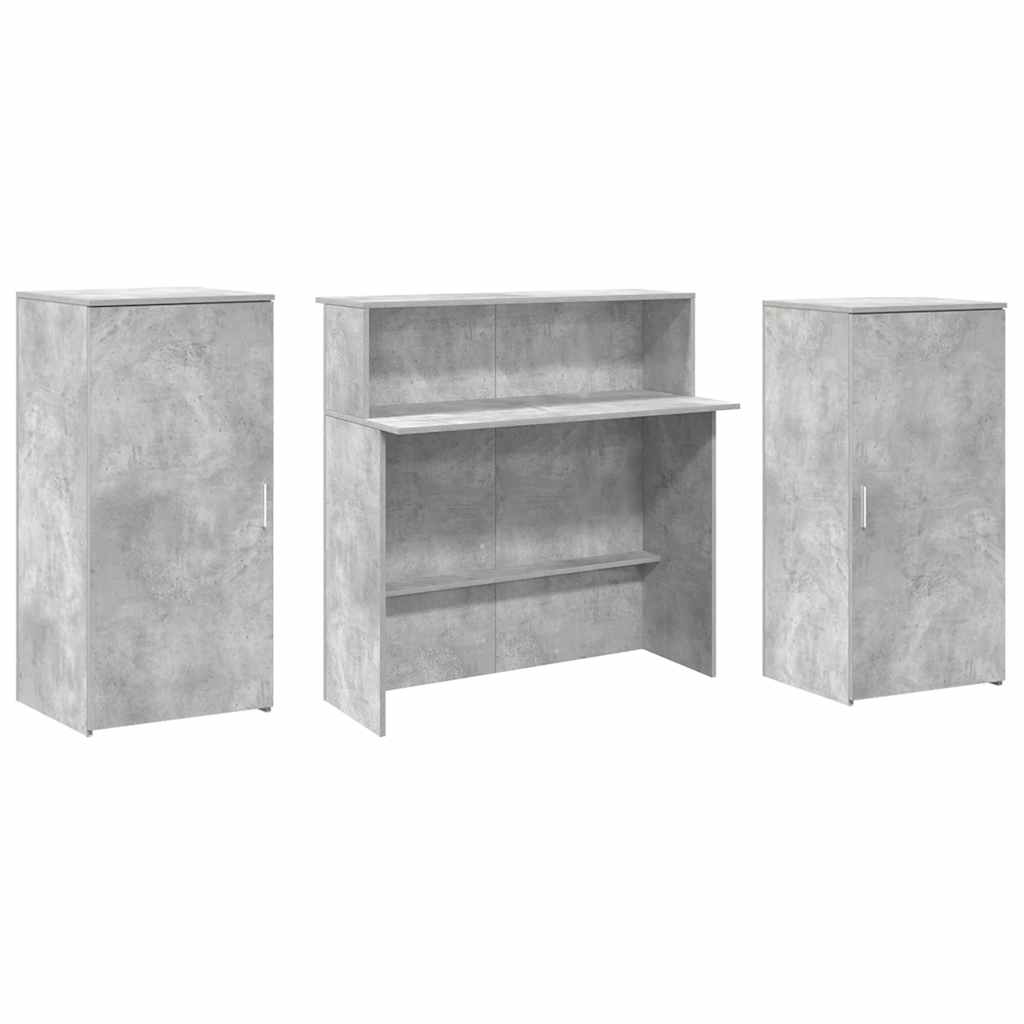 Empfangstheke Betongrau 200x50x103,5 cm Holzwerkstoff