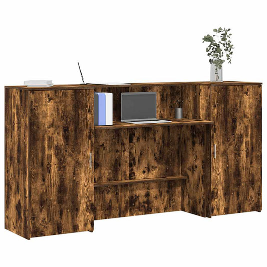 Empfangstheke Räuchereiche 200x50x103,5 cm Holzwerkstoff