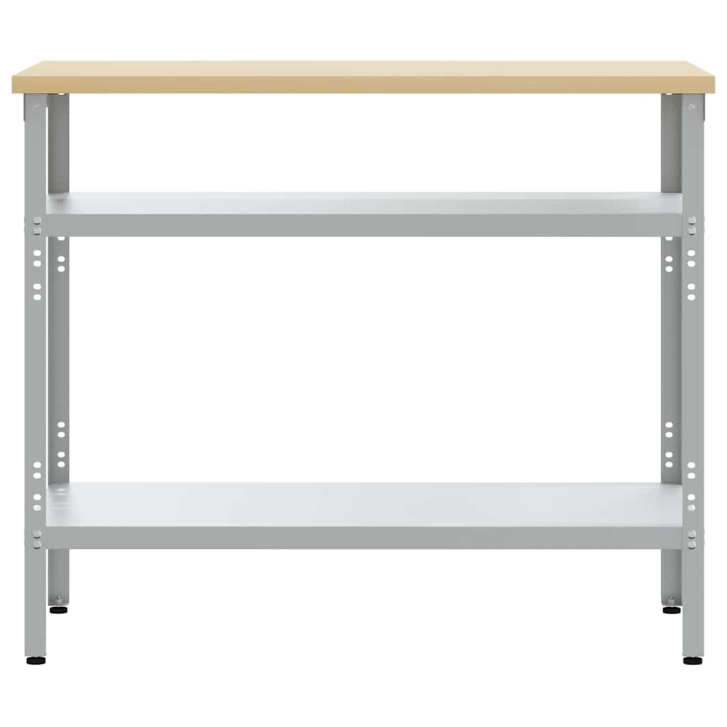 Arbeitstisch Grau 100 x 55 x 85 cm Stahl und hochwertiges Holz