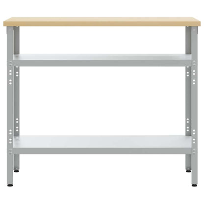 Arbeitstisch Grau 100 x 55 x 85 cm Stahl und hochwertiges Holz