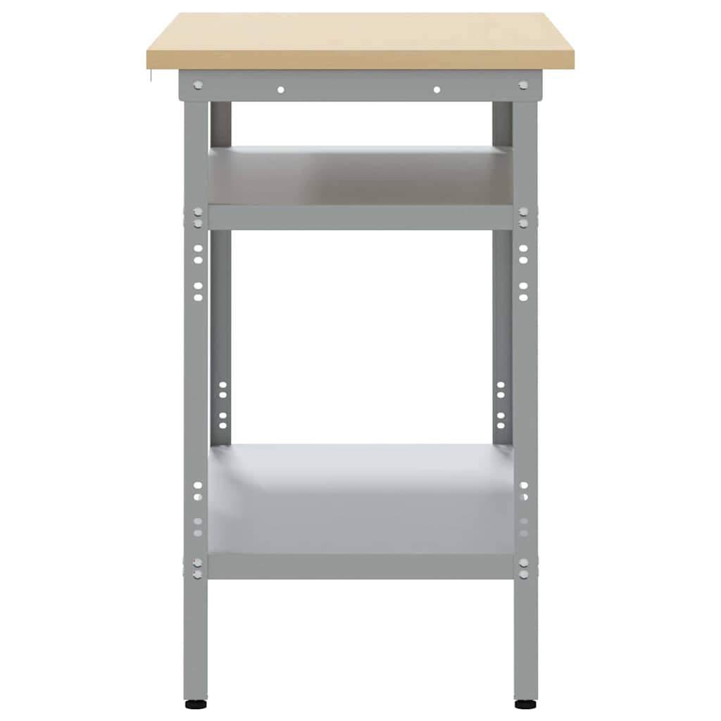 Arbeitstisch Grau 100 x 55 x 85 cm Stahl und hochwertiges Holz
