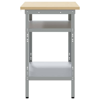 Arbeitstisch Grau 100 x 55 x 85 cm Stahl und hochwertiges Holz