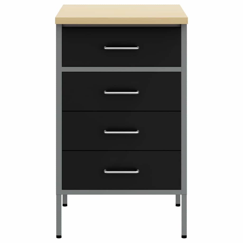 Werkbank mit Schubladen Schwarz und Grau 50 x 55 x 85 cm
