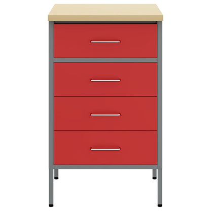 Werkbank Rot und Grau 50 x 55 x 85 cm Pulverbeschichteter Stahl
