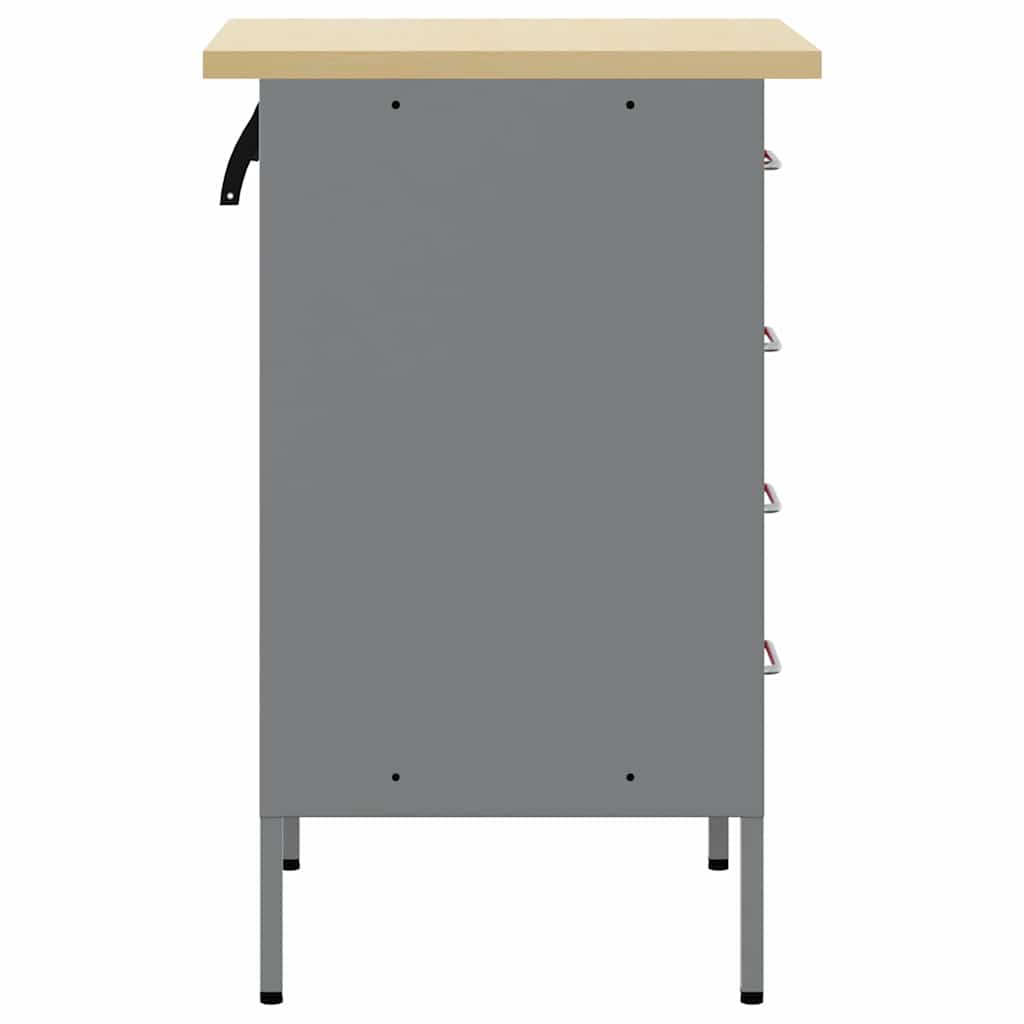 Werkbank Rot und Grau 50 x 55 x 85 cm Pulverbeschichteter Stahl