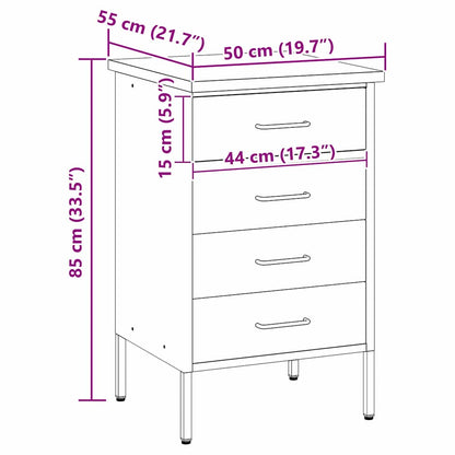 Werkbank Rot und Grau 50 x 55 x 85 cm Pulverbeschichteter Stahl