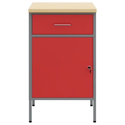 Werkbank Rot und Grau 50 x 55 x 85 cm Pulverbeschichteter Stahl