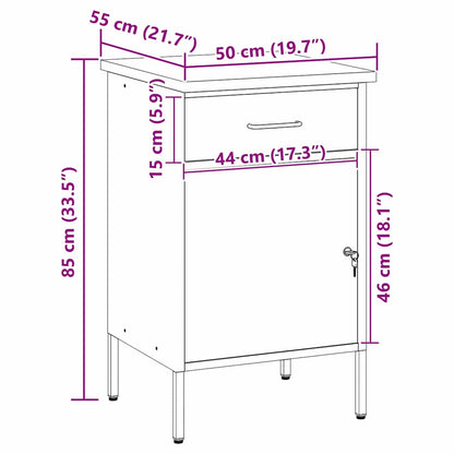Werkbank Rot und Grau 50 x 55 x 85 cm Pulverbeschichteter Stahl
