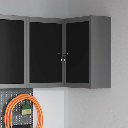 Werkzeugschrank mit Regal Schwarz und Grau 55 x 55 x 55 cm