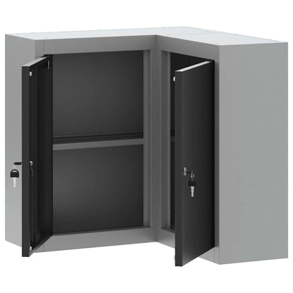 Werkzeugschrank mit Regal Schwarz und Grau 55 x 55 x 55 cm