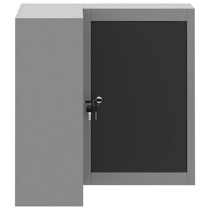 Werkzeugschrank mit Regal Schwarz und Grau 55 x 55 x 55 cm