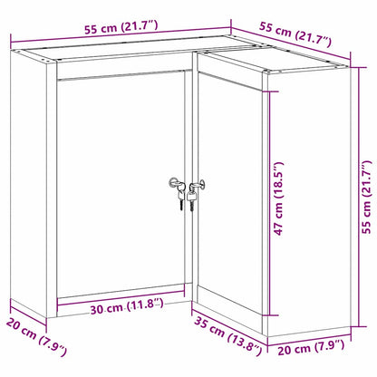 Werkzeugschrank mit Regal Rot und Grau 55 x 55 x 55 cm
