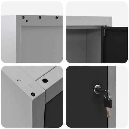 Werkzeugschrank mit Regal Schwarz und Grau 50 x 20 x 55 cm