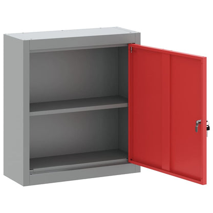 Werkzeugschrank mit Regal Rot und Grau 50 x 20 x 55 cm