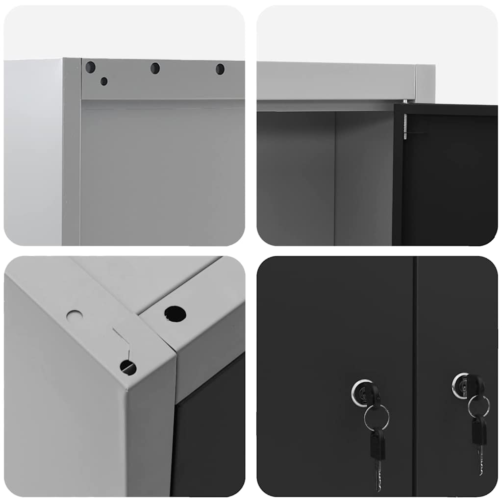 Werkzeugschrank mit Regal Schwarz und Grau 100 x 20 x 55 cm