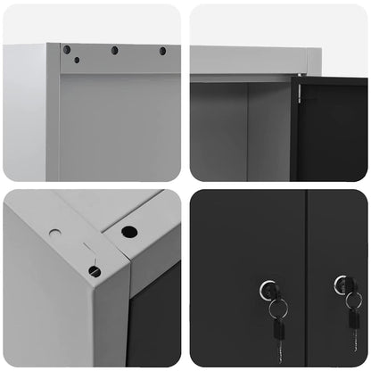 Werkzeugschrank mit Regal Schwarz und Grau 100 x 20 x 55 cm