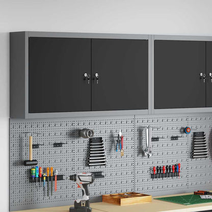 Werkzeugschrank mit Regal Schwarz und Grau 100 x 20 x 55 cm