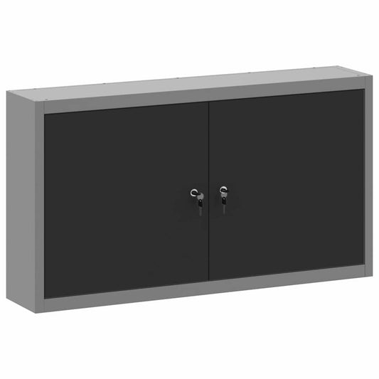 Werkzeugschrank mit Regal Schwarz und Grau 100 x 20 x 55 cm