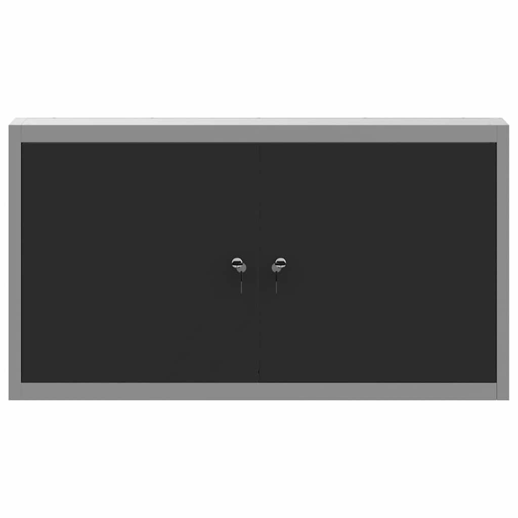 Werkzeugschrank mit Regal Schwarz und Grau 100 x 20 x 55 cm