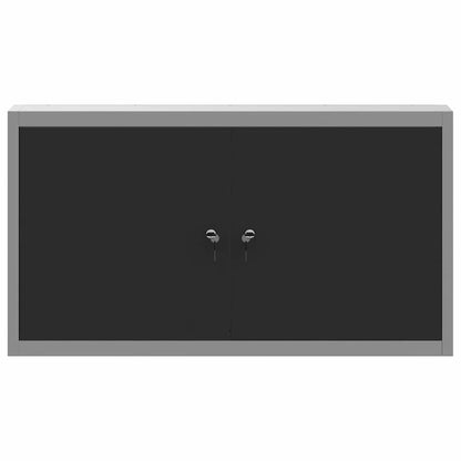 Werkzeugschrank mit Regal Schwarz und Grau 100 x 20 x 55 cm