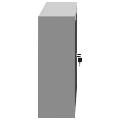 Werkzeugschrank mit Regal Schwarz und Grau 100 x 20 x 55 cm